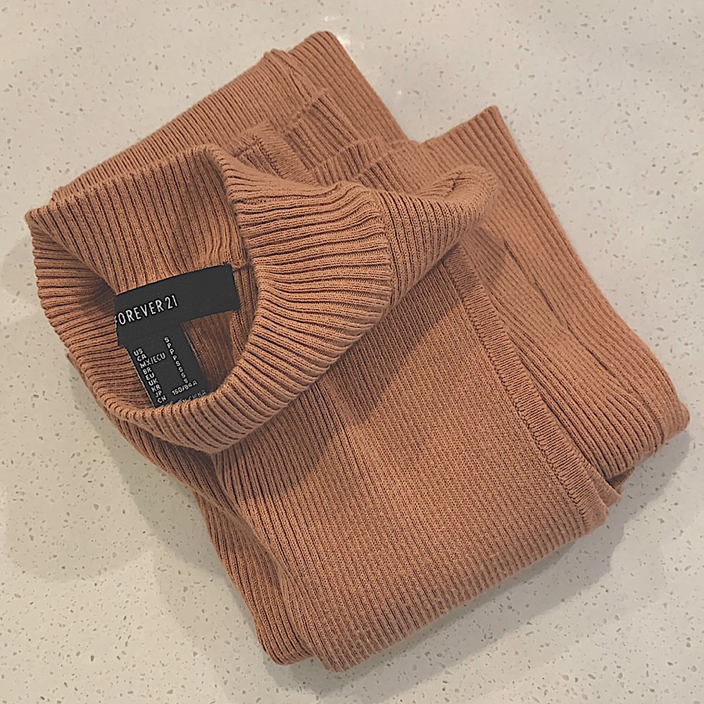 Forever 21 Deep tan coralish mini ribbed dress
